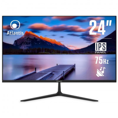 Atlantis LED Monitor 24, IPS 75Hz Screen, Full HD 1920 x 1080, VGA HDMI DP FreeSync