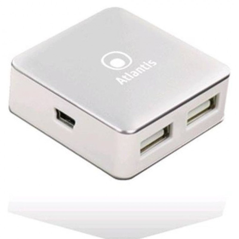 Atlantis HUB 4 USB-2.0 Ports. Small and Portable for PC and Notebook