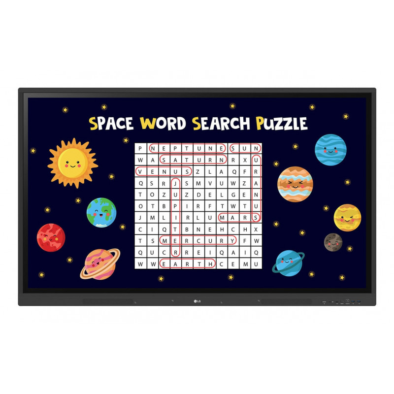 LG CreateBoard interactive whiteboard 165.1 cm (65") 3840 x 2160 pixels Touchscreen Black USB   RF Wireless