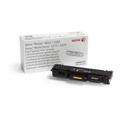 Xerox Genuine Phaser® 3052​ ​3260, WorkCentre® 3215​ ​3225 Black High capacity Toner Cartridge (3000 Pages) - 106R02777
