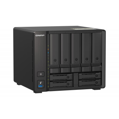 QNAP TS-H973AX NAS Tower Ryzen Embedded V1500B 8 GB DDR4 0 TB QuTS hero Black