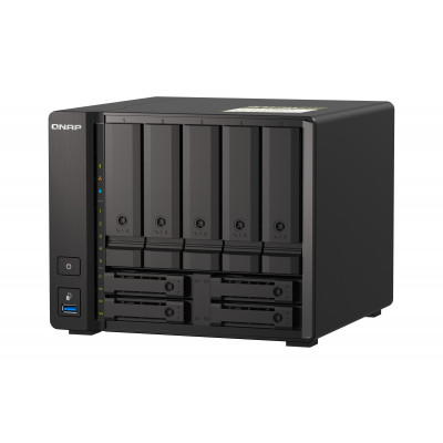 QNAP TS-H973AX NAS Tower Ryzen Embedded V1500B 8 GB DDR4 0 TB QuTS hero Black