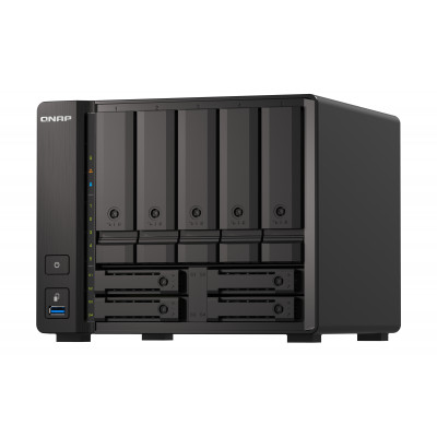 QNAP TS-H973AX NAS Tower Ryzen Embedded V1500B 8 GB DDR4 0 TB QuTS hero Black
