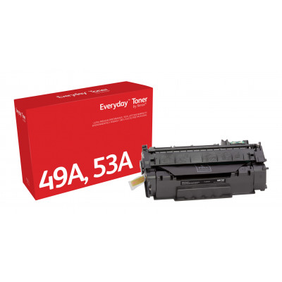 Everyday ™ Black Toner by Xerox compatible with HP 49A 53A (Q5949A  Q7553A), Standard capacity