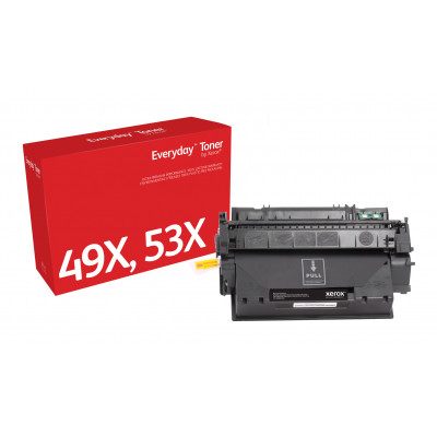 Everyday ™ Black Toner by Xerox compatible with HP 49X 53X (Q5949X  Q7553X), High capacity