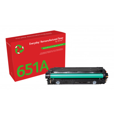 Everyday ™ Black Remanufactured Toner by Xerox compatible with HP 651A 650A 307A (CE340A CE270A CE740A), Standard capacity