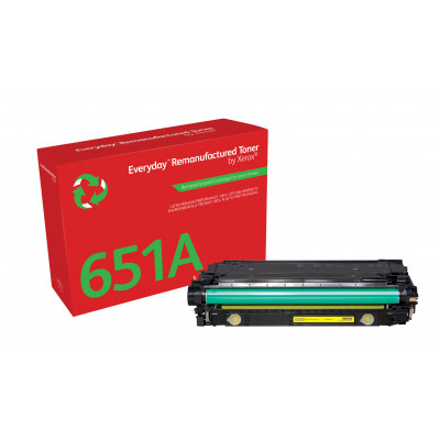 Everyday ™ Yellow Remanufactured Toner by Xerox compatible with HP 651A 650A 307A (CE342A CE272A CE742A), Standard capacity