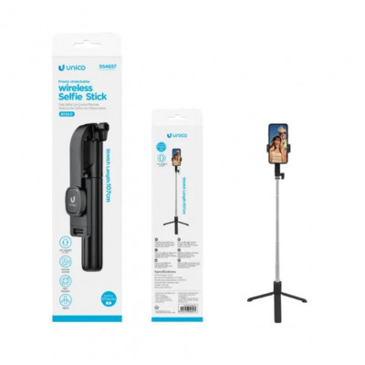 Unico 107cm retractable bluetooth selfie stick
