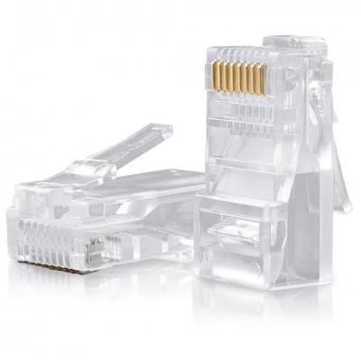 Vultech Transparent Connectors for Network Cable Ethernet LAN, 50pcs
