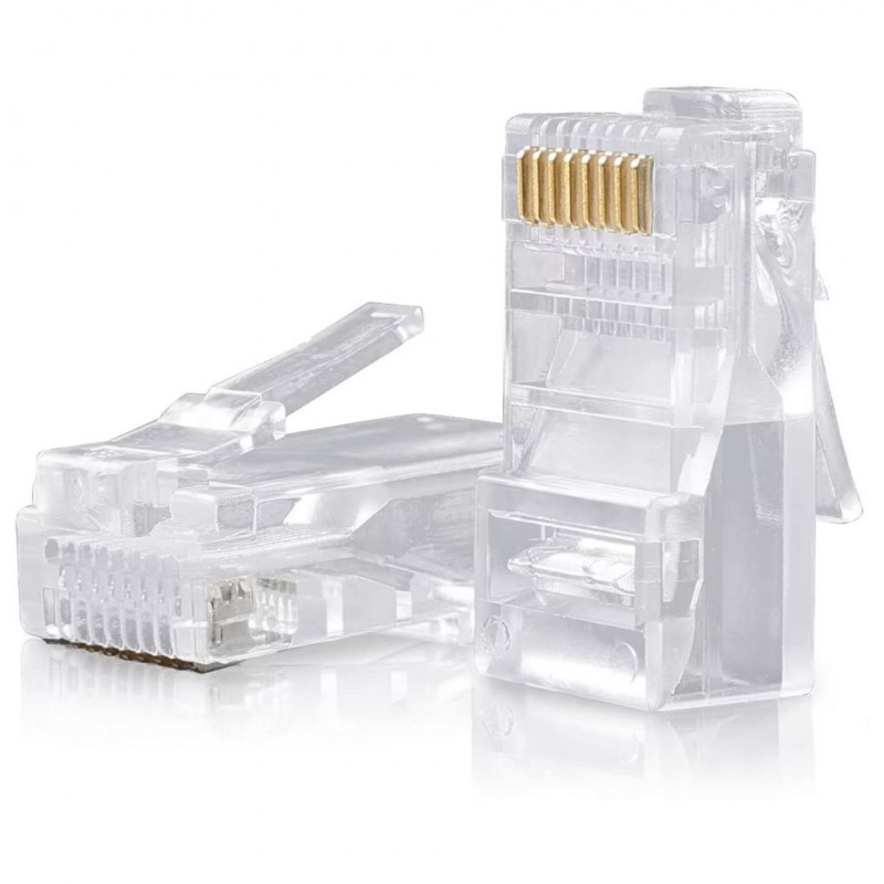 Vultech Transparent Connectors for Network Cable Ethernet LAN, 50pcs