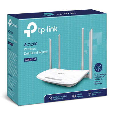 TP-Link Archer C50 wireless router Fast Ethernet Dual-band (2.4 GHz   5 GHz) Black