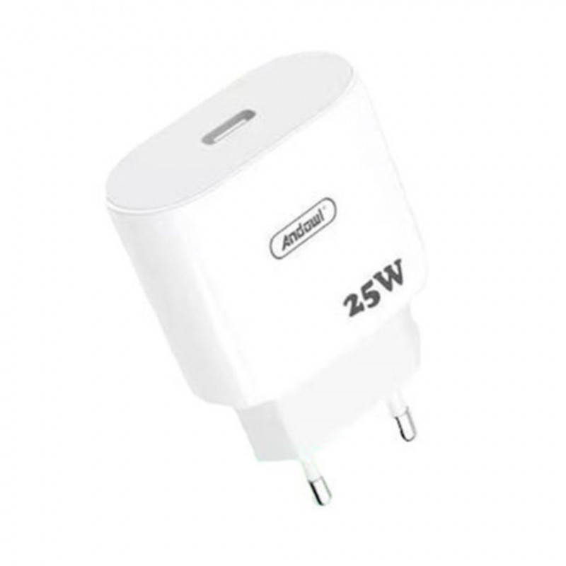 Andowl Charger Without Cable with USB-C Port 25W White.