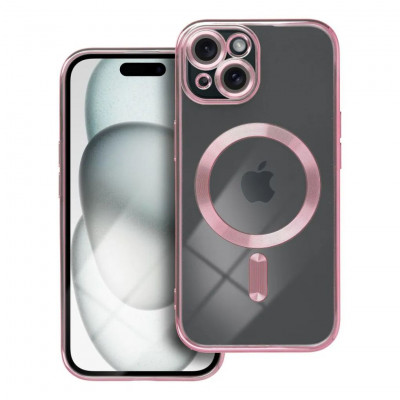 ELECTRO MAG COVER case compatible with MagSafe for IPHONE 15 rose gold