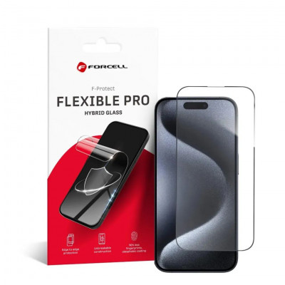 Forcell Flexible Nano Glass 5D for iPhone 15 Pro, black