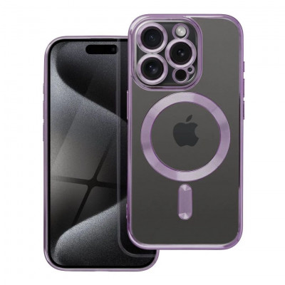ELECTRO MAG COVER case compatible with MagSafe for iPhone 15 Pro deep purple