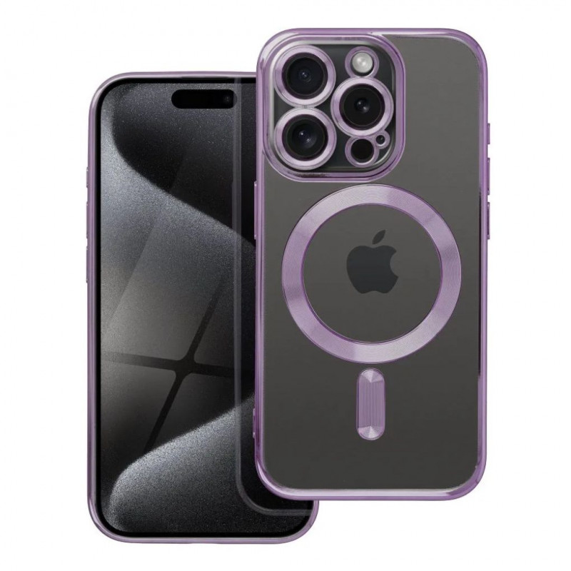 ELECTRO MAG COVER case compatible with MagSafe for iPhone 15 Pro Max deep purple