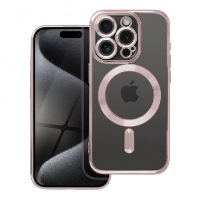 ELECTRO MAG COVER case compatible with MagSafe for iPhone 15 Pro Max rose gold