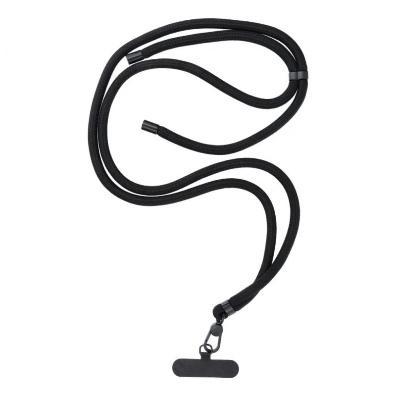SWING phone pendant 8mm with adjustable length, cord length 165cm, black