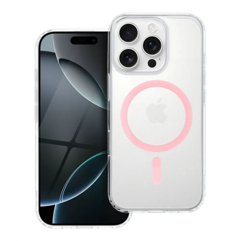 Drop Glue Colorful Ring Mag Cover with MagSafe for iPhone 16 Pink
