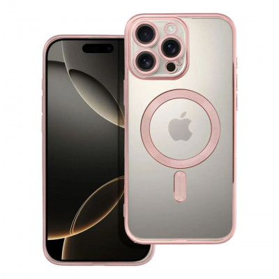 ELECTRO MAG COVER case compatible with MagSafe for iPhone 16 Pro Max rose gold