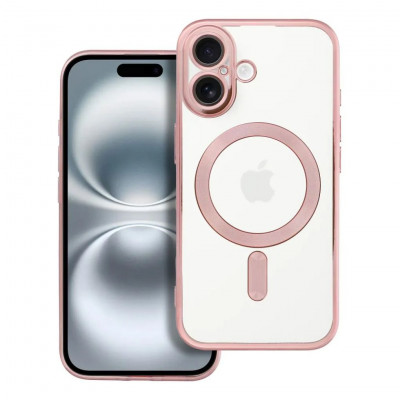 ELECTRO MAG COVER case compatible with MagSafe for iPhone 16 rose gold
