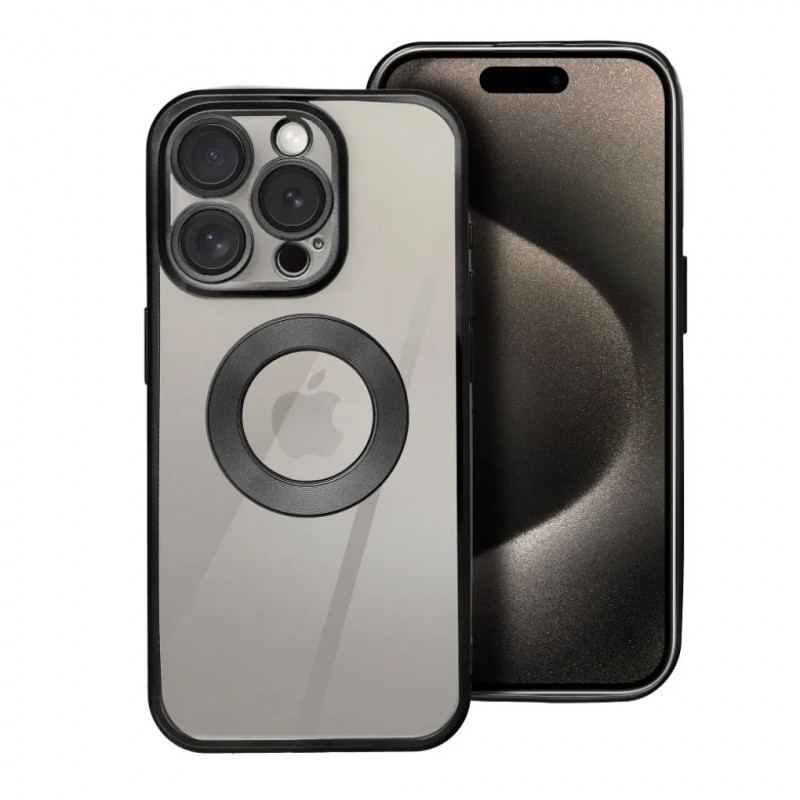 GLAM case with camera lens protections for iPhone 16 black