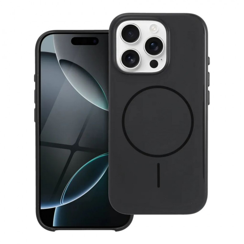 Glossy Mag Cover compatible with MagSafe for iPhone 16 Black