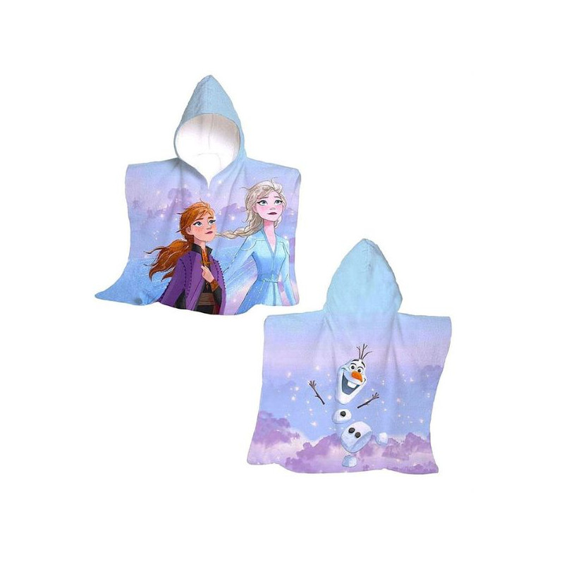 Disney Frozen 2 Children\'s Beach  Poncho with hood (Anna Elsa Olaf)