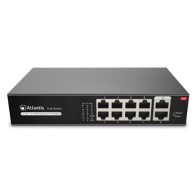 ATLANTIS SWITCH PoE A02-F10P8-120W 10 Porte 10/100Mbps di cui 8 PoE sino a 115W (120W tot) include KIT per RACK-19"