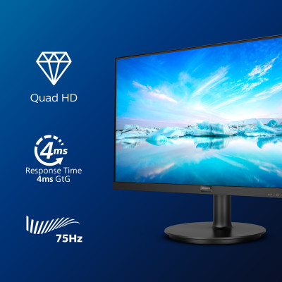 Philips V Line 275V8LA 00 computer monitor 68.6 cm (27") 2560 x 1440 pixels Quad HD LED Black