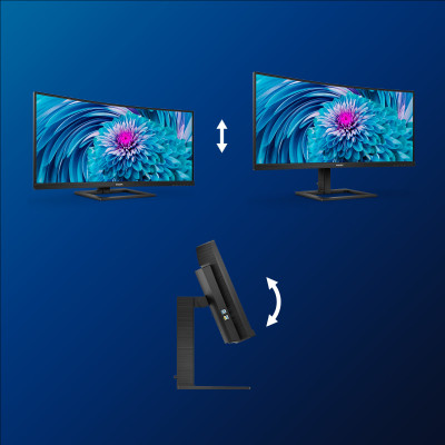 Philips E Line 346E2CUAE 00 computer monitor 86.4 cm (34") 3440 x 1440 pixels Wide Quad HD+ LCD Black