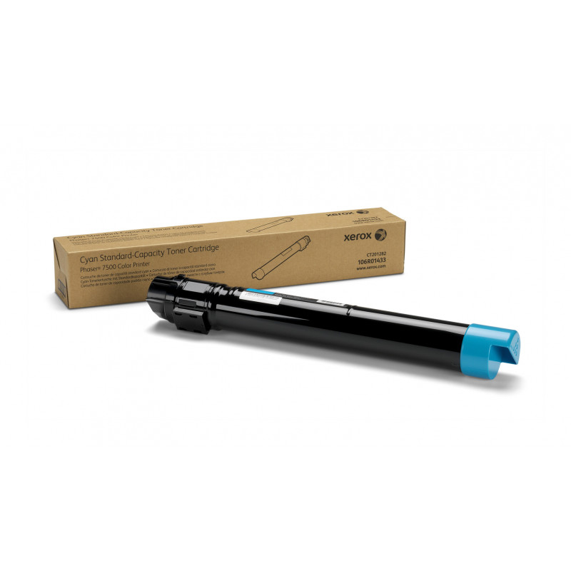 Xerox Genuine Phaser® 7500 Cyan Standard capacity Toner Cartridge (9600 Pages) - 106R01433