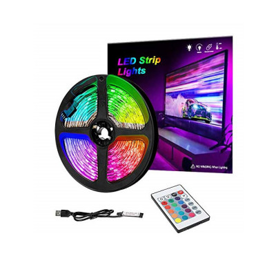 LED TV Backlight, 2M 60LEDs USB Powered Multi Color SMD 5050 Lights Strip Kit with 24 Key Remote Control for Flat Screen TV, PC 