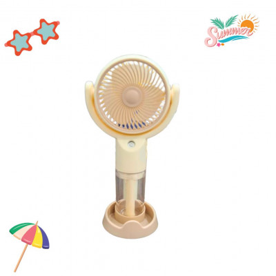 MU Portable USB Mist Fan 3-Speed Rechargeable Mini Air Cooler for Travel.