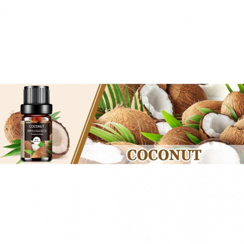 AESHORY Coconut 10ml – Fruity Essential Oil for Aromatherapy Diffusers