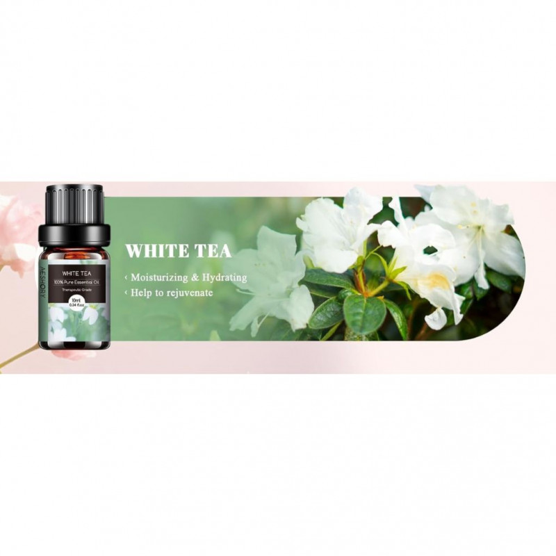 AESHORY White Tea Essential Oil – 10ml 100% Natural Floral Scent for Diffusers