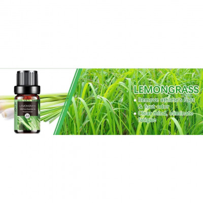 AESHORY Lemon Grass Essential Oil – 10ml | 100% Pure, Floral & Natural for Diffusers