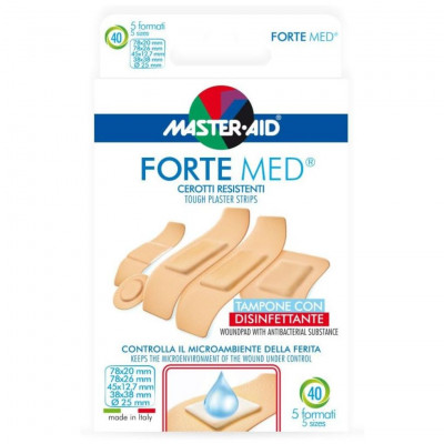 Master Aid Forte Med Strip 40 Pieces 5 Sizes