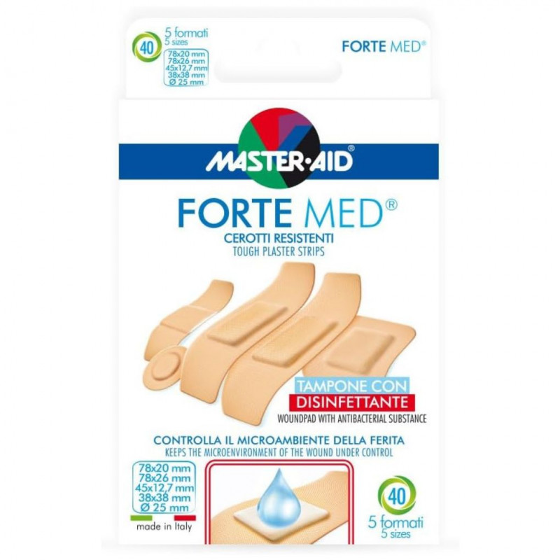 Master Aid Forte Med Strip 40 Pieces 5 Sizes