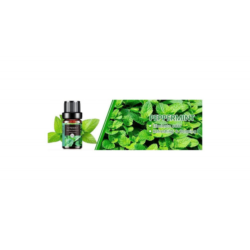 AESHORY Pepper Mint Essential Oil – 10ml | 100% Pure, Floral & Natural for Diffusers