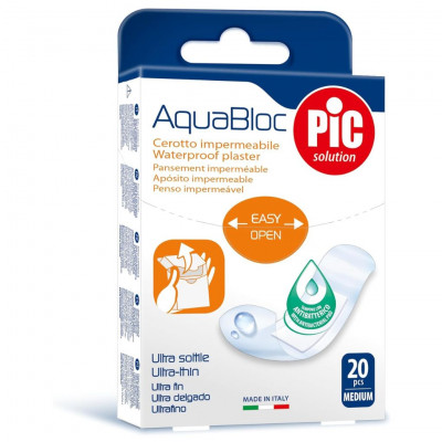 Pic Solution Aquabloc Antibacterial Plaster 19X72 20P, 20 Units