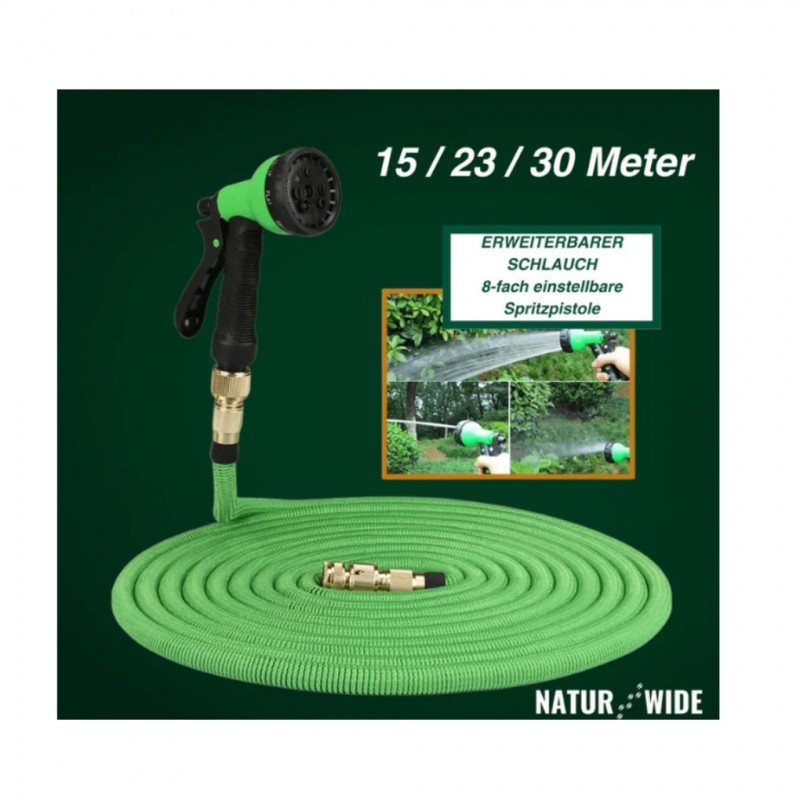 10m to 50m Long Garden Hose, Green
