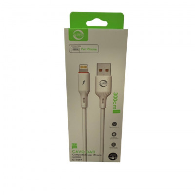 3m Fast Data Cable USB-A/Lightning 2.4A White