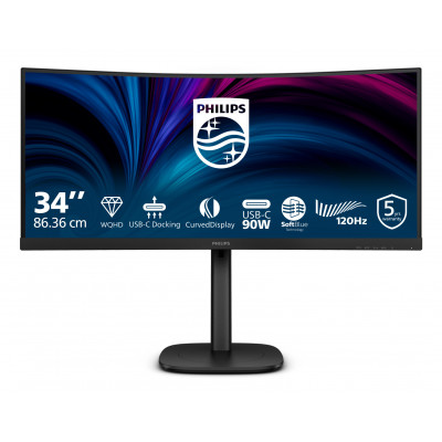 Philips 3000 series 34B2U3600C 00 computer monitor 86.4 cm (34") 3440 x 1440 pixels Wide Quad HD LCD Black