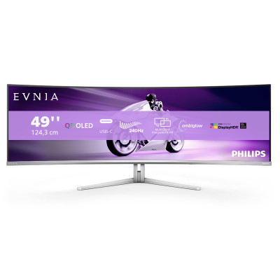 Philips Evnia 8000 49M2C8900 00 computer monitor 124.2 cm (48.9") 5120 x 1440 pixels Dual QHD QD-OLED White