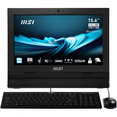 MSI Pro AP162T ADL-005IT All-in-One PC workstation Intel® N N100 39.6 cm (15.6") 1920 x 1080 pixels Touchscreen 4 GB DDR4-SDRAM