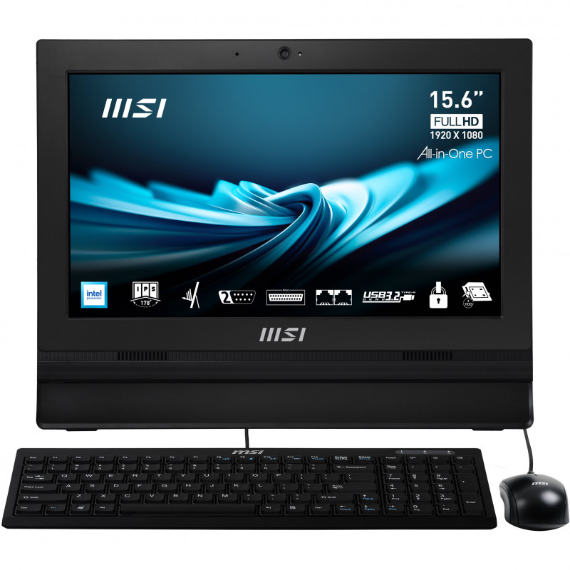 MSI Pro AP162T ADL-005IT All-in-One PC workstation Intel® N N100 39.6 cm (15.6") 1920 x 1080 pixels Touchscreen 4 GB DDR4-SDRAM