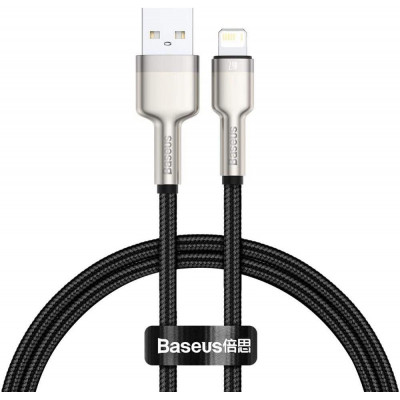 0.25m Baseus Lightning Cafule Series Metal data cable, 2.4A, 0.25m, Black