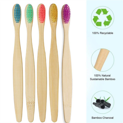 2 Pieces 100% BPA Free Vegan Bamboo Toothbrushes of Reusable and Biodegradable