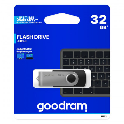 32GB GoodRam Flash Drive USB 2.0 Pendrive UTS2 Black